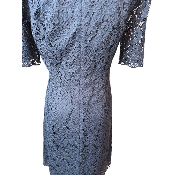 2/$30 Madewell Navy Lace Dress Size 4 Silk Trim & Polyester Lining - Picture 10 of 15